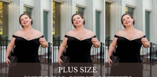 plus size fall wedding guest outfit