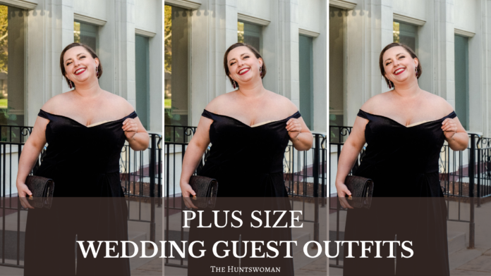 plus size fall wedding guest outfit