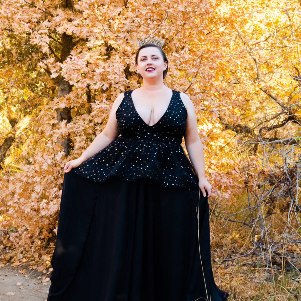 Black Plus Size Wedding Gown 