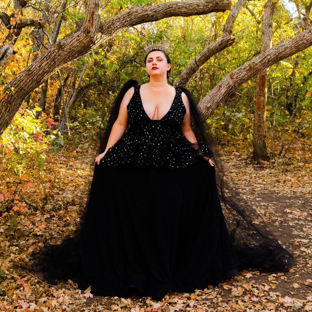 Black Plus Size Wedding Gown 