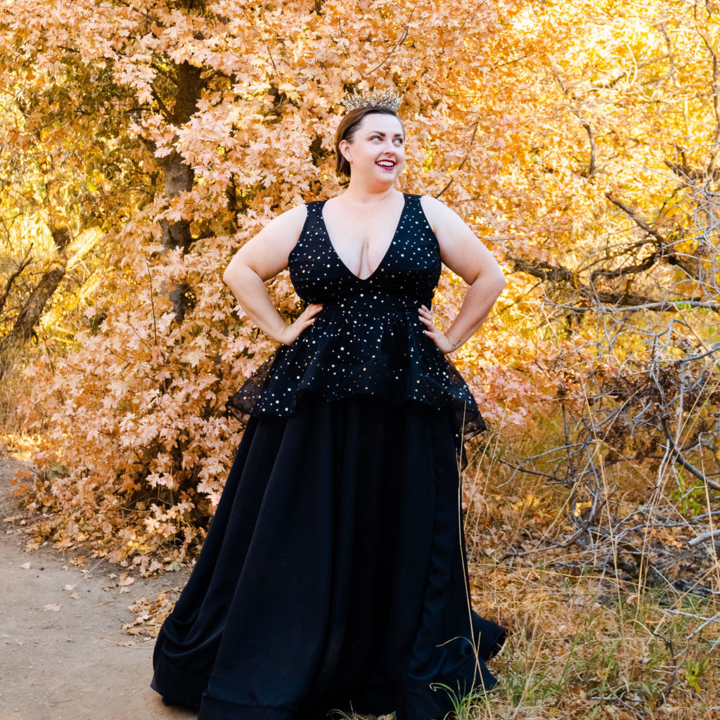 Black Plus Size Wedding Gown 