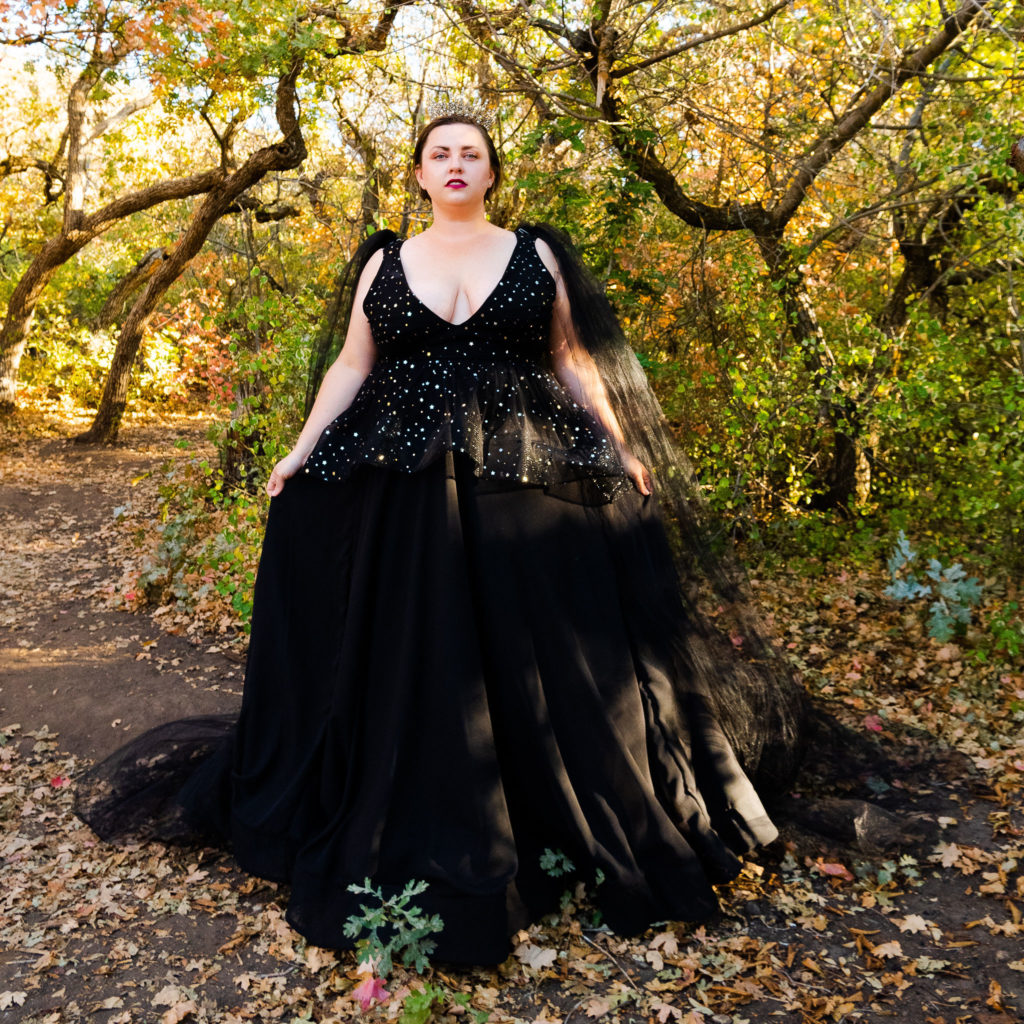 Black Plus Size Wedding Gown 