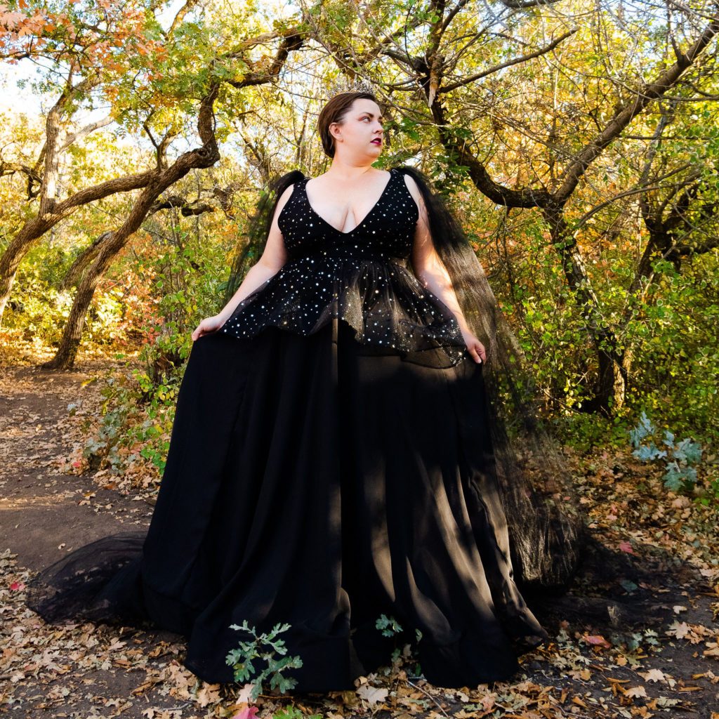 Black Plus Size Wedding Gown 