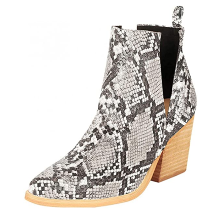 wide width snakeskin booties
