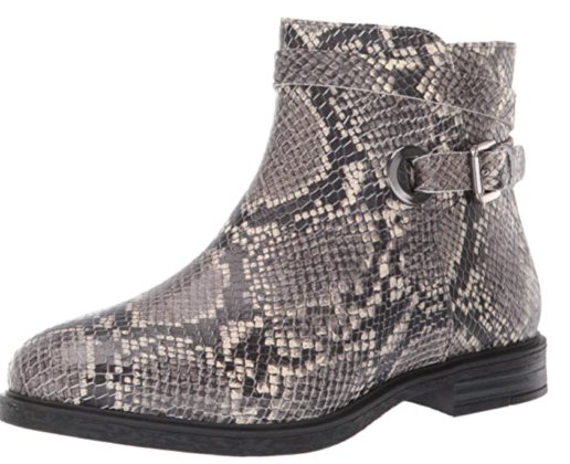 wide width snakeskin booties
