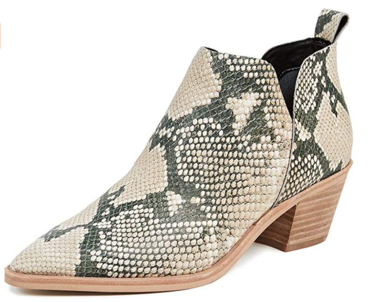 wide width snakeskin booties