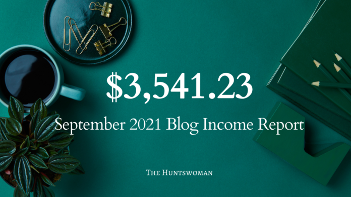 september 2021 blog income report from blogger