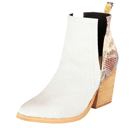 wide width snakeskin booties