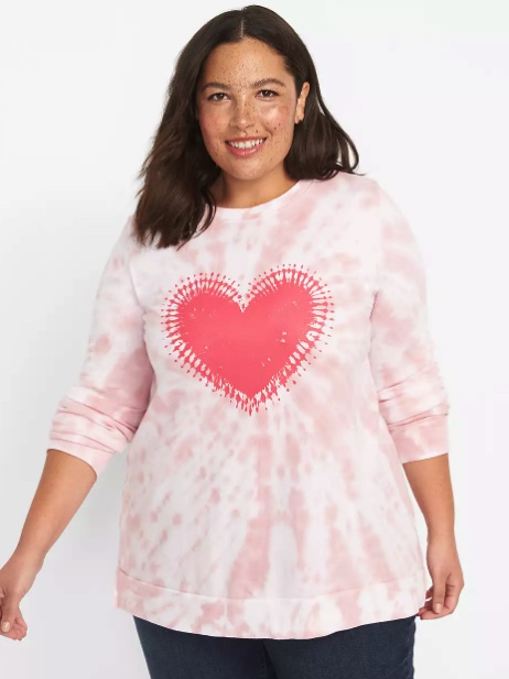 plus size heart sweatshirt