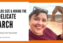 plus size and hiking the delicate arch