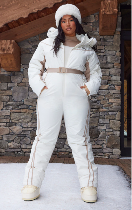 Plus Size Ski Outfit Chic White