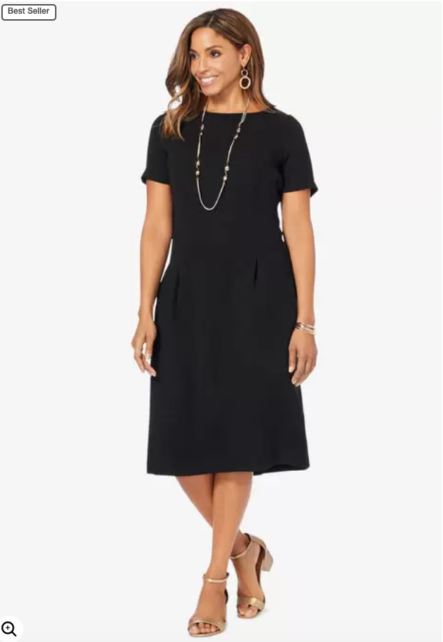 Plus Size Professional Outfits for Working in Government & Politics - plus size black fit and flare dress