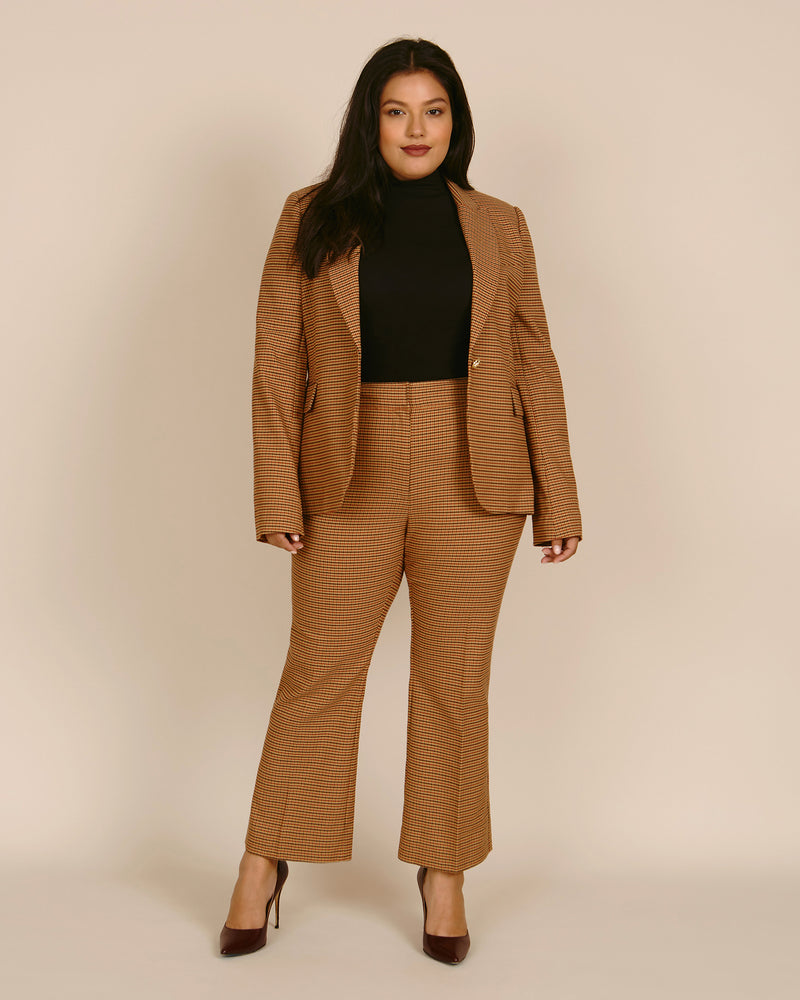 Plus Size Professional Outfits for Working in Government & Politics - plus size tan pantsuit with jacket and trousers