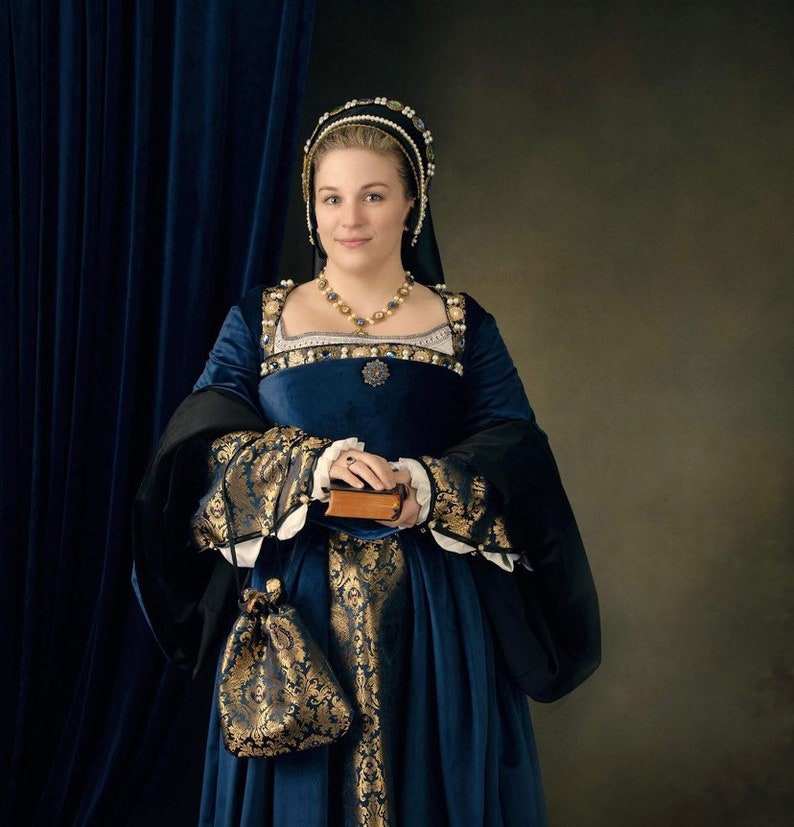 blue royal plus size renaissance Tudor costume