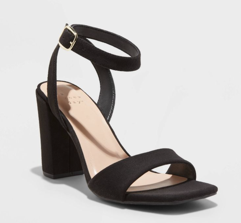 black block heel plus size high heels in wide width