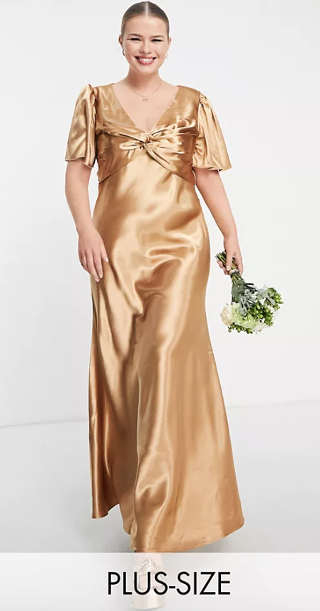 gold plus size prom dress