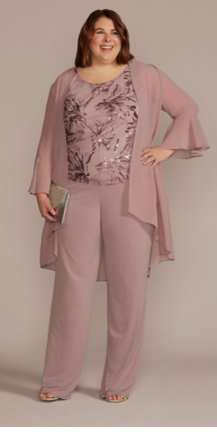 Blush pink pant set plus size mother of the bride outfit