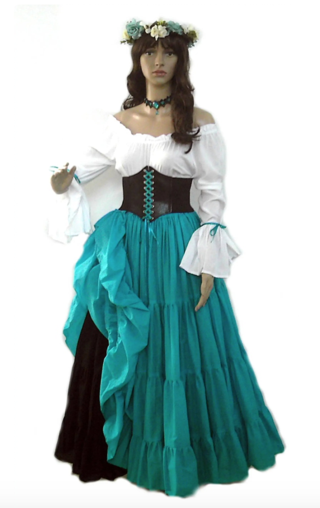 blue green Plus size fairy-inspired renaissance faire costume