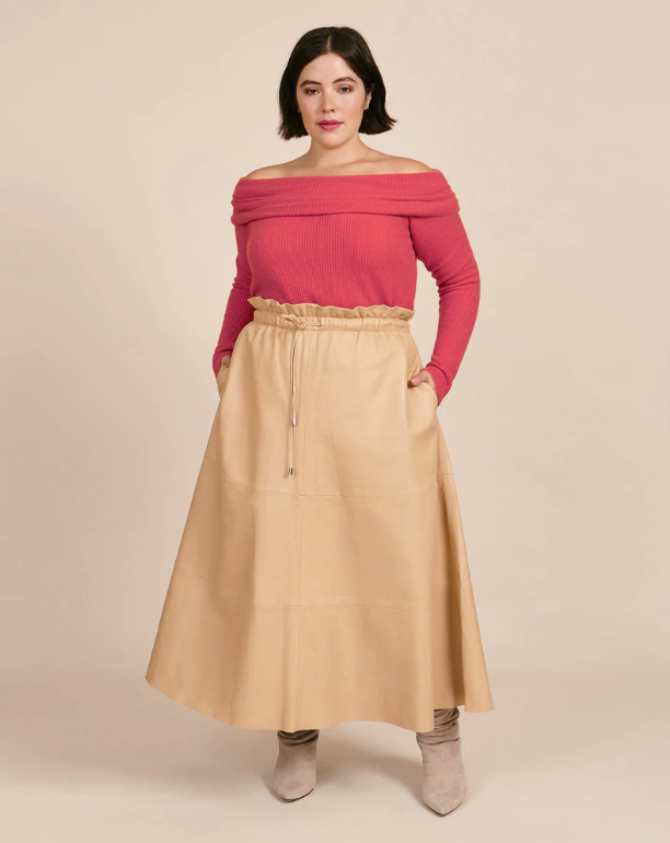 plus size leather skirt