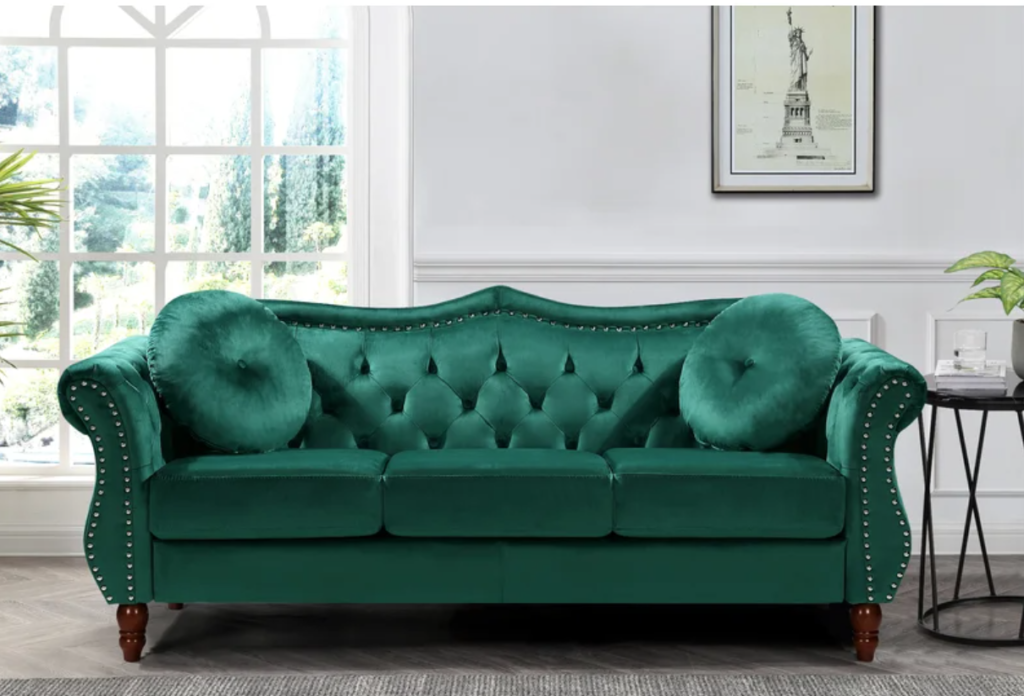 Tufted Emerald Green Couches 