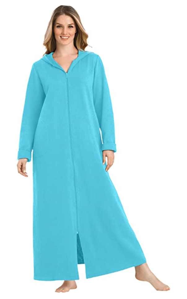 Dreams & Co Women's Plus Size Marled Long Duster Robe 