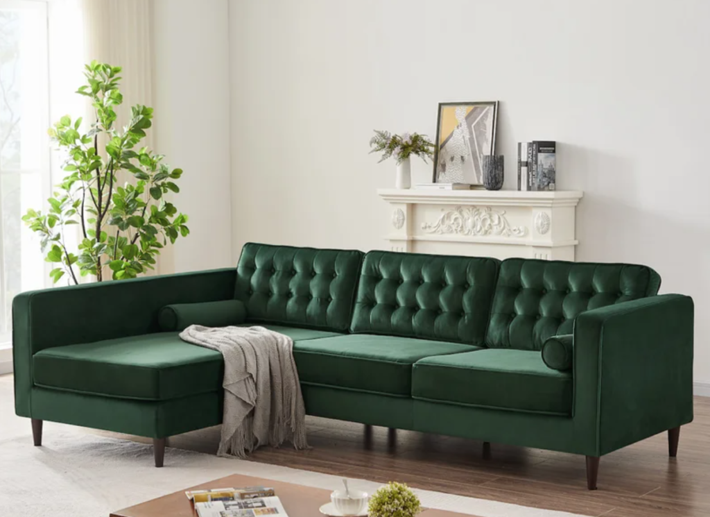 Crawford Tufted Sofa, Emerald Green – Astar Furniture