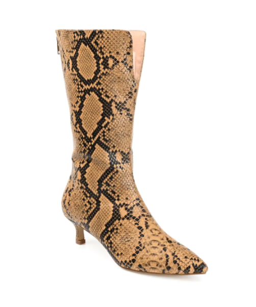 wide calf faux snakeskin boots
