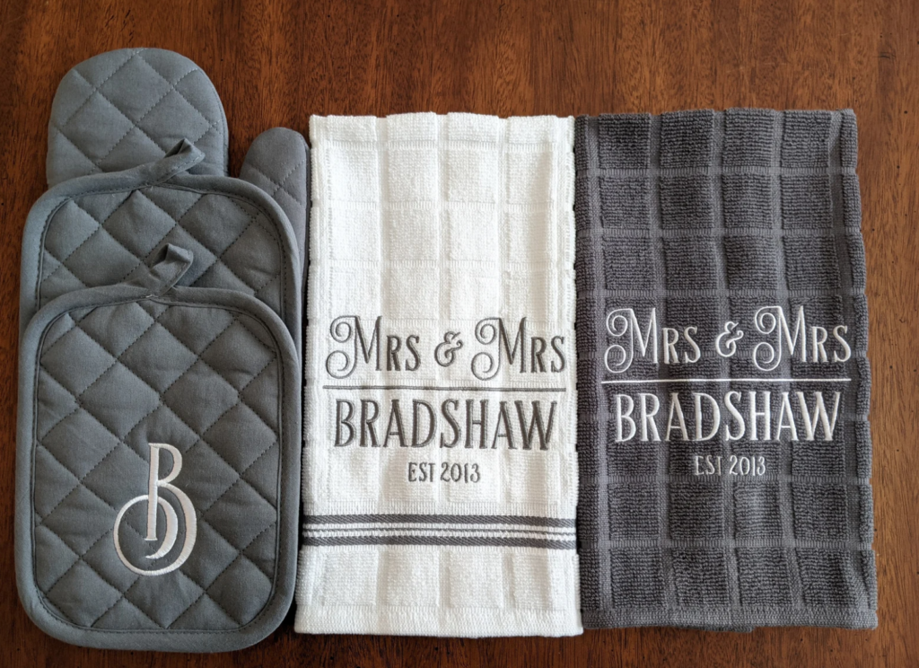 Gay and Lesbian Wedding Gift Ideas Monogrammed Kitchen Towels 