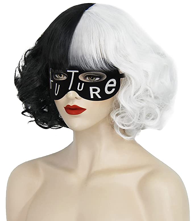 Plus Size Cruella Costume - mask and wig