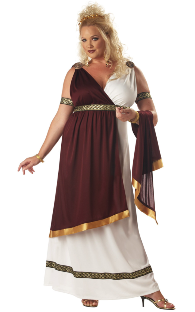 Plus Size Goddess Costume red and white