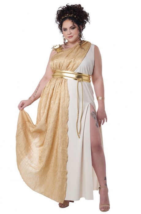 Plus Size Goddess Costumes gold and white