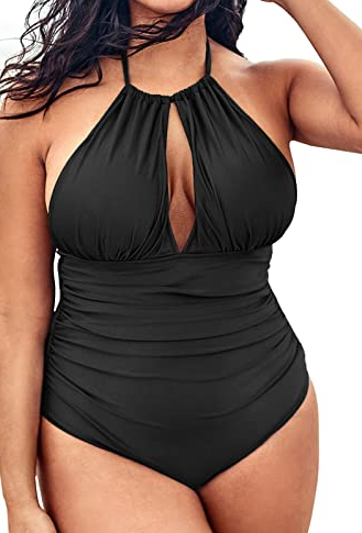 Black Plus Size One Piece Swimsuits