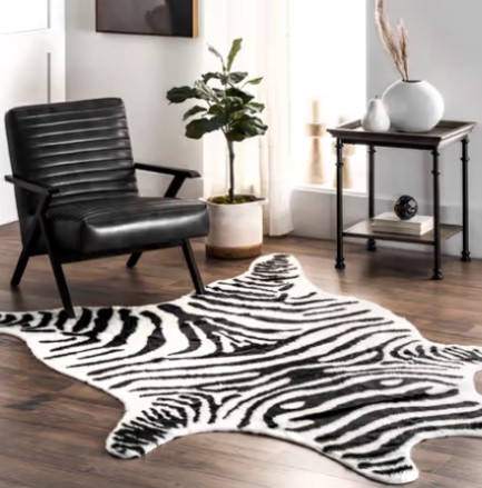 Faux Zebra Rug