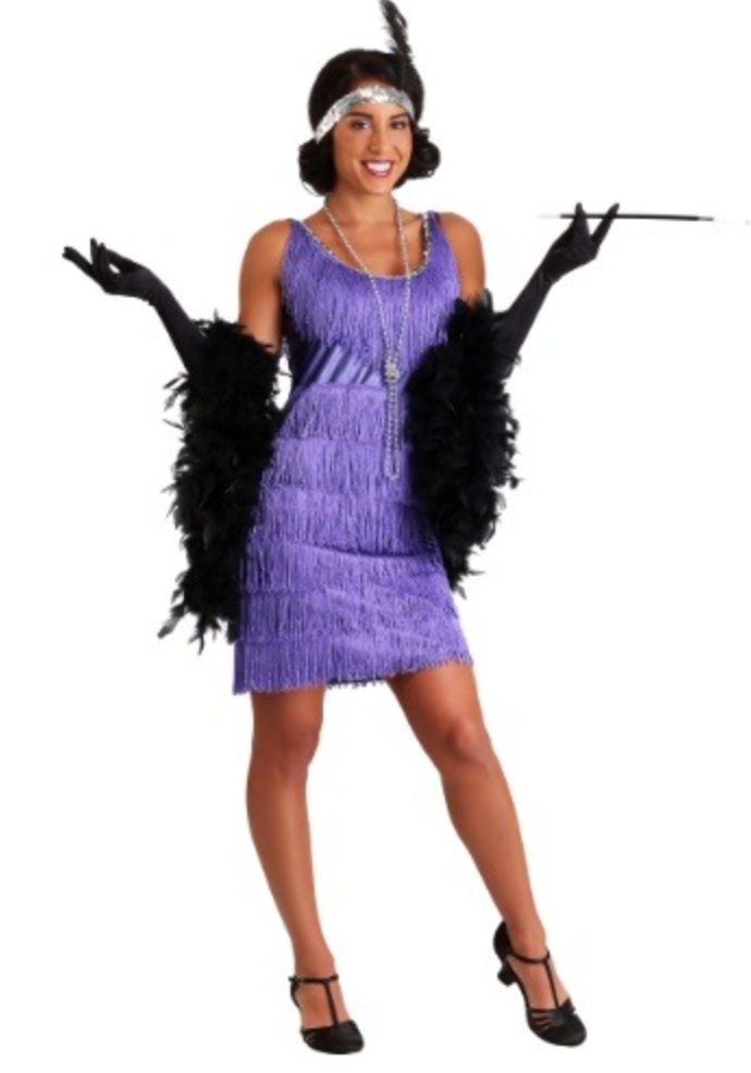 purple plus size flapper dress
