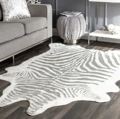 Faux Zebra Rug