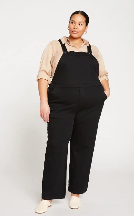 black plus size overalls