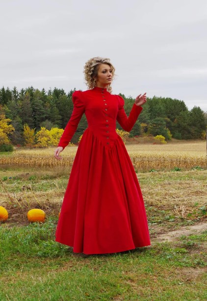 red plus size victorian costume