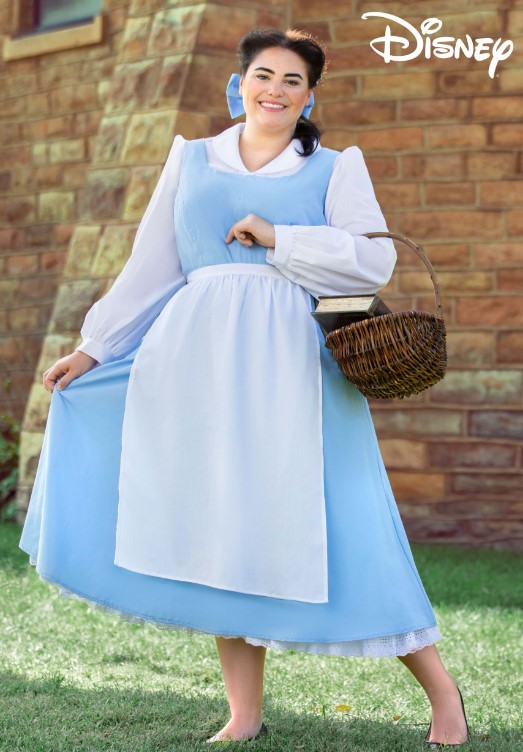 Plus Size 6X Halloween Costume - Disney Peasant Belle Disney Princess Blue & White Costume