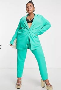 green plus size suit