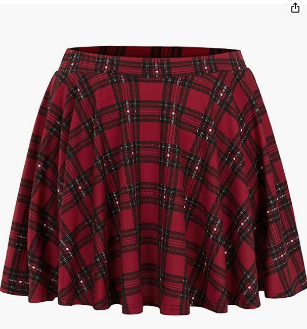 Plus Size Plaid Pleated Skirt