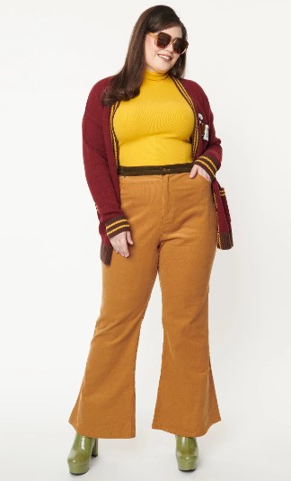 Plus Size Corduroy Pants - bell bottoms vintage inspired