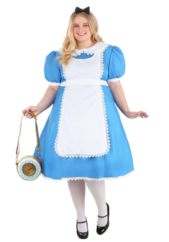 Plus Size Couples Costumes for Halloween - Alice in the classic blue dress from Alice in Wonderland
