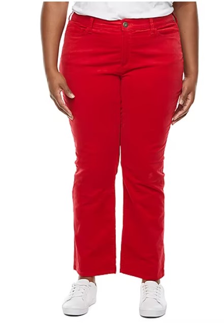 Plus Size Corduroy Pants - red