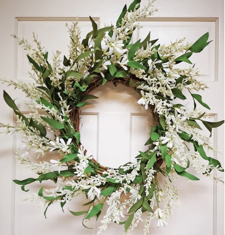 January Front Door Wreath -  Faux Mixed Assortment Floral (22 inches)