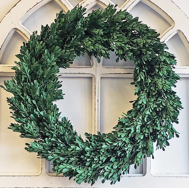 January Front Door Wreath - Simple Boxwood Wreath