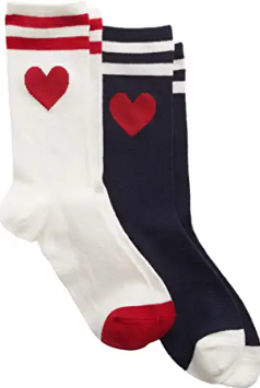 Valentines Gift Ideas for Friends on Galentine's Day: 2 Pair of Heart Socks