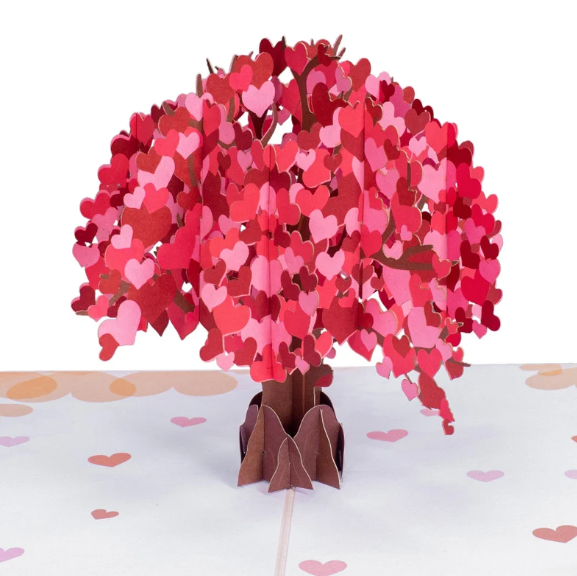 Valentines Gifts for Friendss - Tree of Hearts Pop Up Card