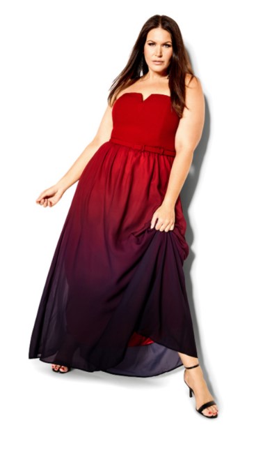 Plus Size Prom Dresses - red ombre