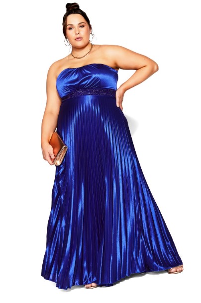 bright blue plus size prom dress