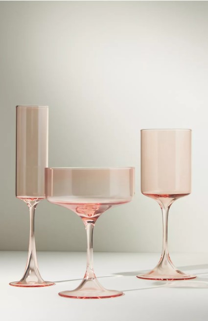 First Apartment Gift Ideas - pink wine glasses